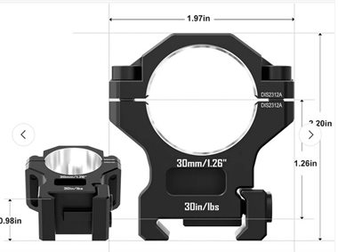 Zielfernrohrringe 30mm Präzisionsringe hohes Profil Picatinny 7075 BAT 