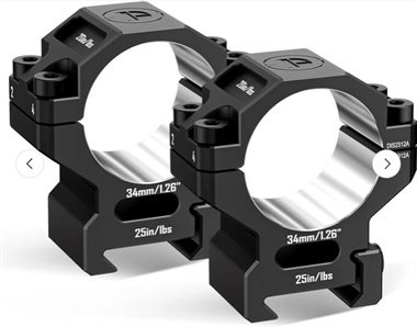 Zielfernrohrringe 34mm Präzisionsringe hohes Profil Picatinny 6061 BAT 