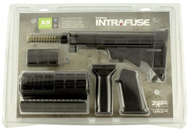 AR-15 T6 Schaft / Schubschaft + Griff "SAW Style" + Handschutz + Vertikaler Griff // Set Schwarz Tapco 