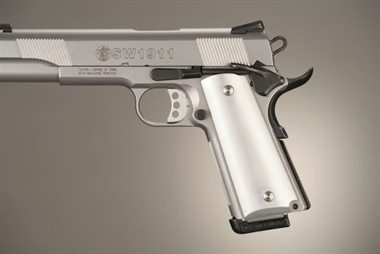 Colt 1911 Government Griff Aluminium Poliert Hogue 