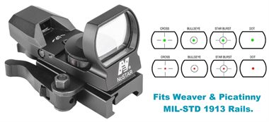 Dot Rot & Grün Reflexvisier mit 4 Retikeln und QR Halterung NcS USA 