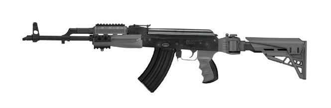 AK-47 / AK-74 Schaft / Schubschaft / AK Klappschaft  mit Scorpion Dämpfungs-System Beton Grau ATI TactLite 