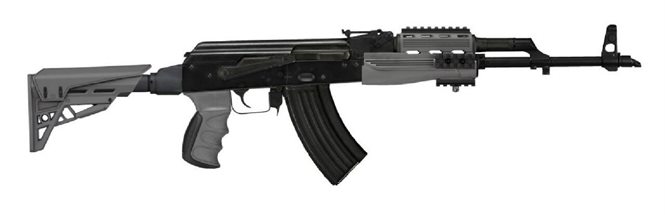 AK-47 / AK-74 Schaft / Schubschaft Elite mit Scorpion gedämpfter Schaftkappe Grau ATI TactLite 