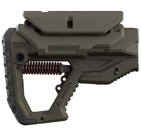 AR-15 Schaft / Schubschaft mit Rückstoßminderung und verstellbarer Wangenauflage Oliv FAB 