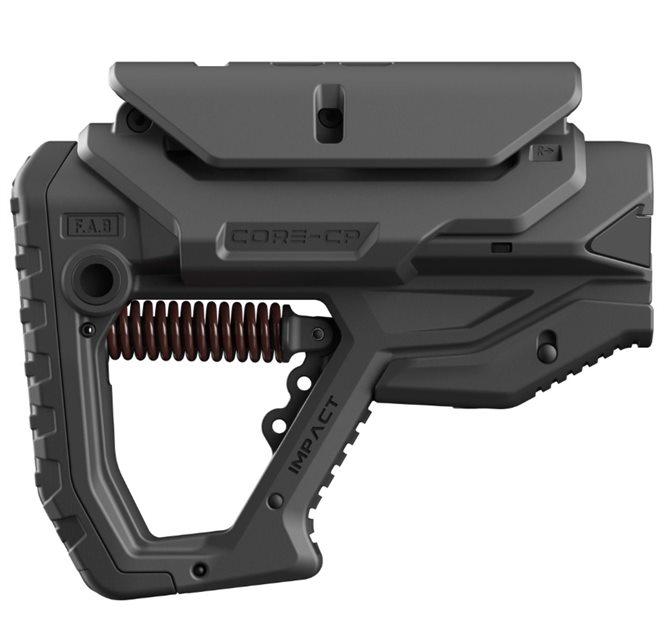 AR-15 Schaft / Schubschaft mit Rückstoßminderung und verstellbarer Wangenauflage Schwarz FAB 